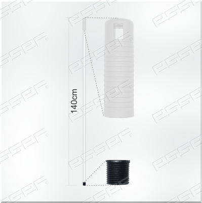 Glasfieberstiel 1,40 m - weiss/weissgriff